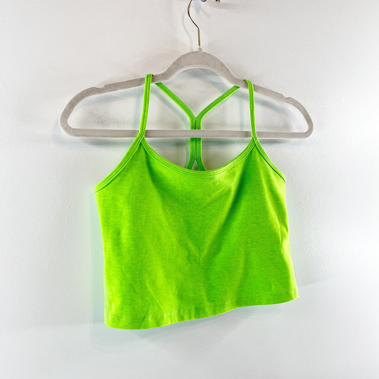 Beyond Yoga Spacedye Slim Cropped Tank Top Neon Lime Green Small