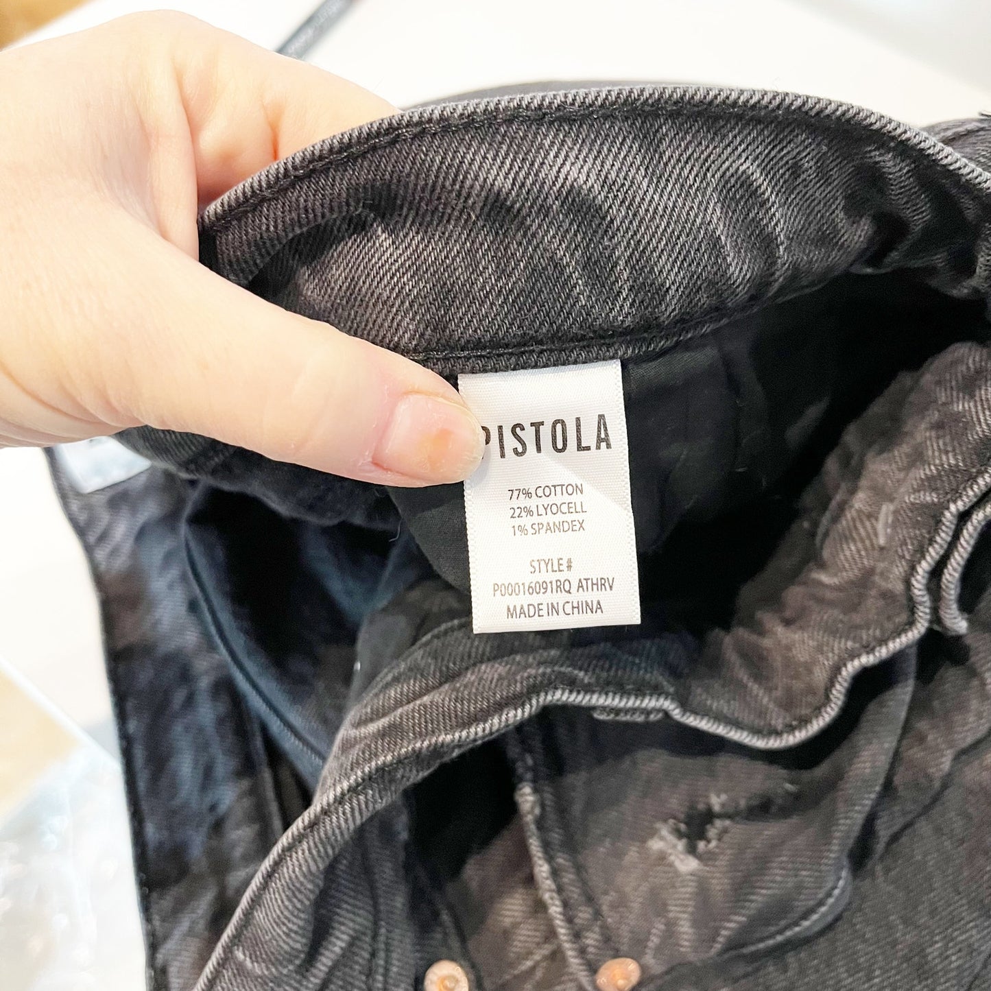 Pistola Ally High Rise Vintage Distressed Denim Ankle Boot Jeans Black 31 / 12