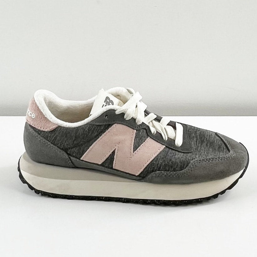 New Balance 237 Casual Lace Up Shoes Sneakers Gray Pink 7.5