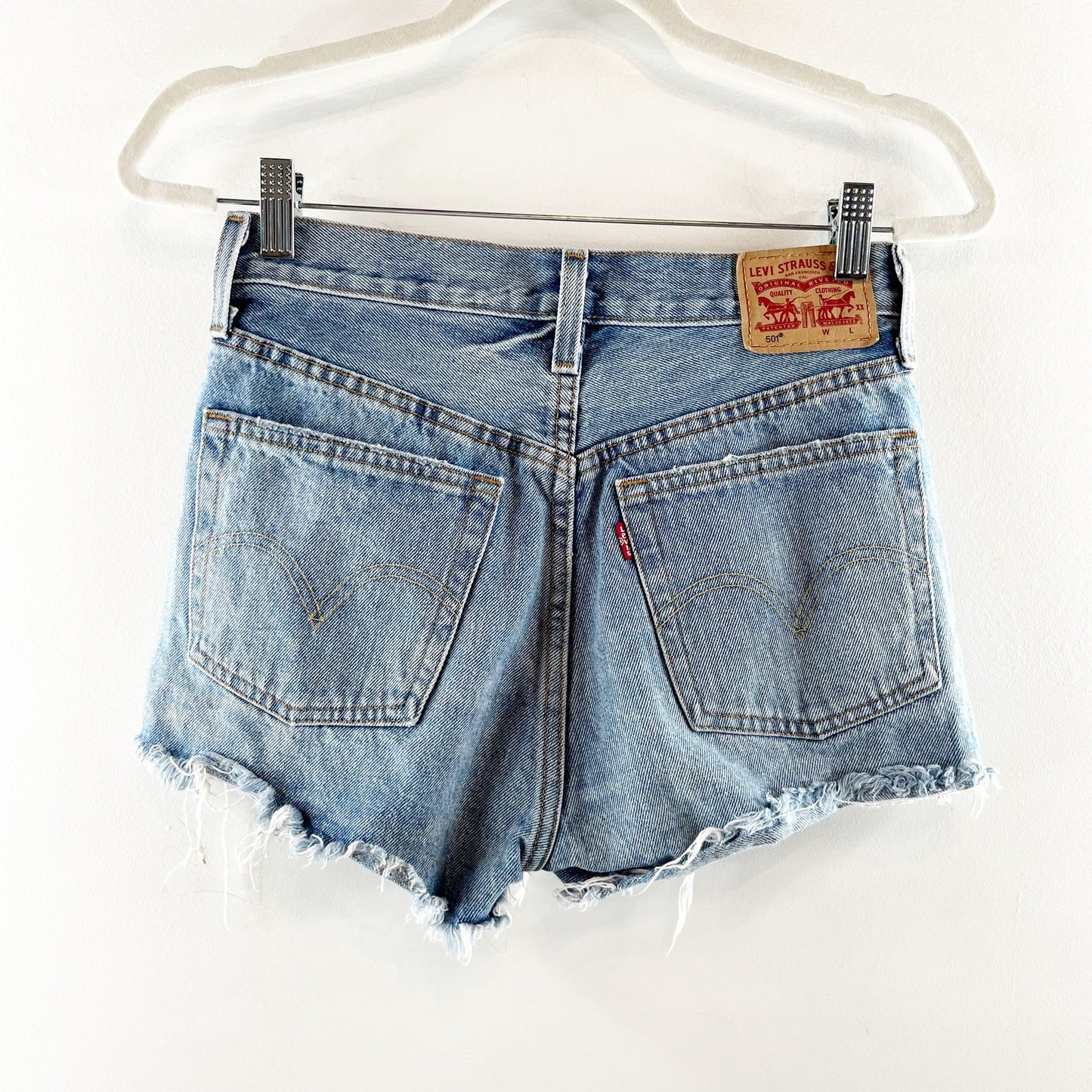 Levi's 501 High Rise Button Fly Cutoff Jean Denim Shorts Blue 25 / 0