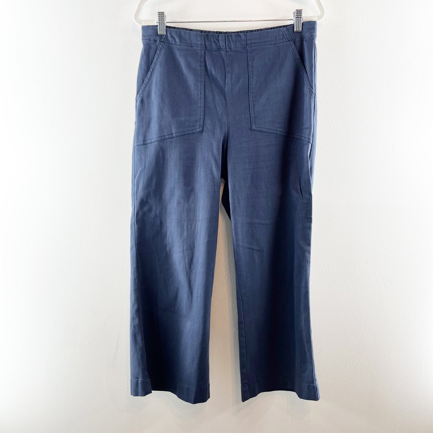 Nic + Zoe All Day Pull On Wide Leg High Rise Crop Pants Blue 12