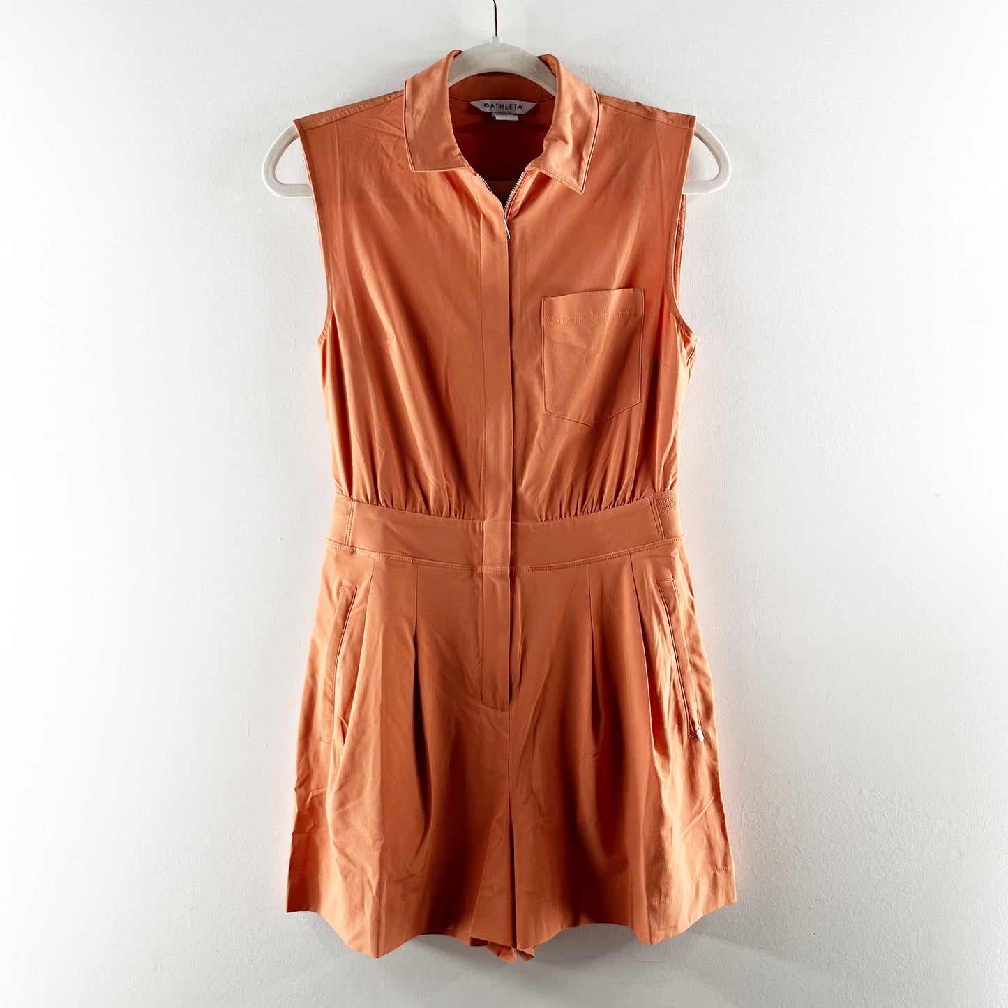 Athleta Brooklyn Sunbaked Clay Orange Sleeveless Shorts Romper 2