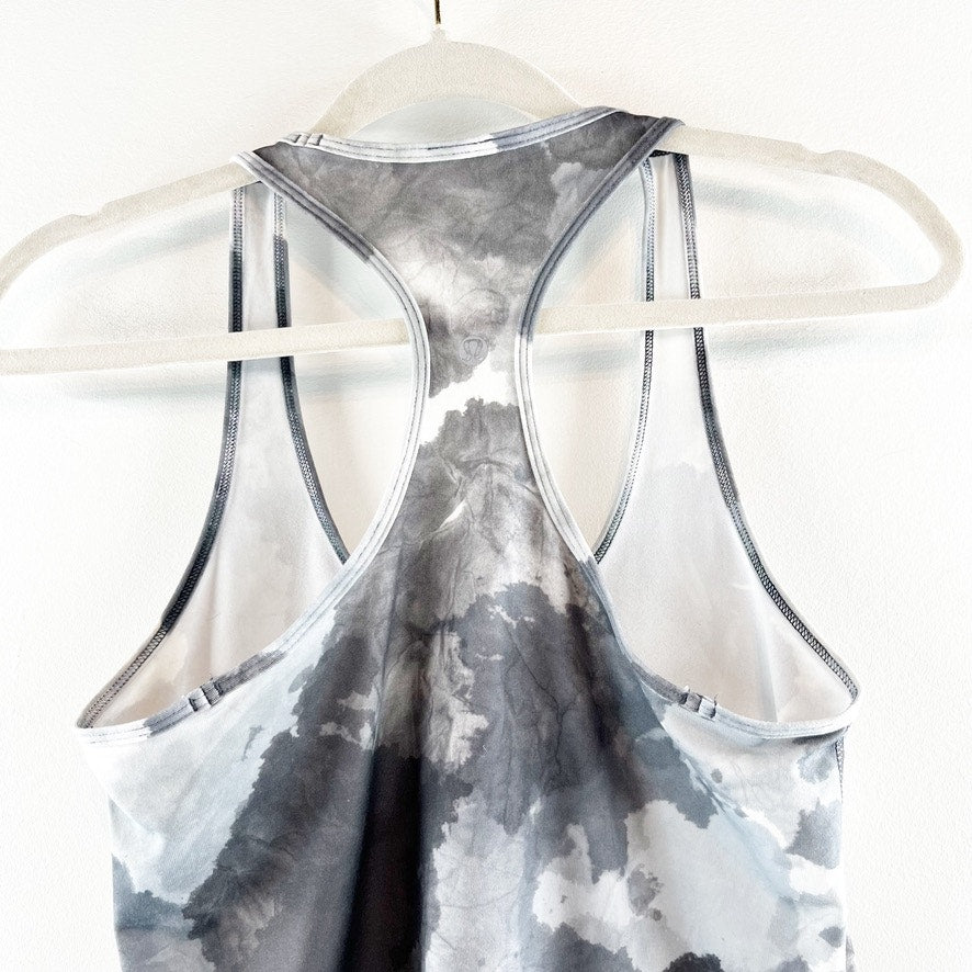 Lululemon Cool Racerback Tank Top Gray White Black Small