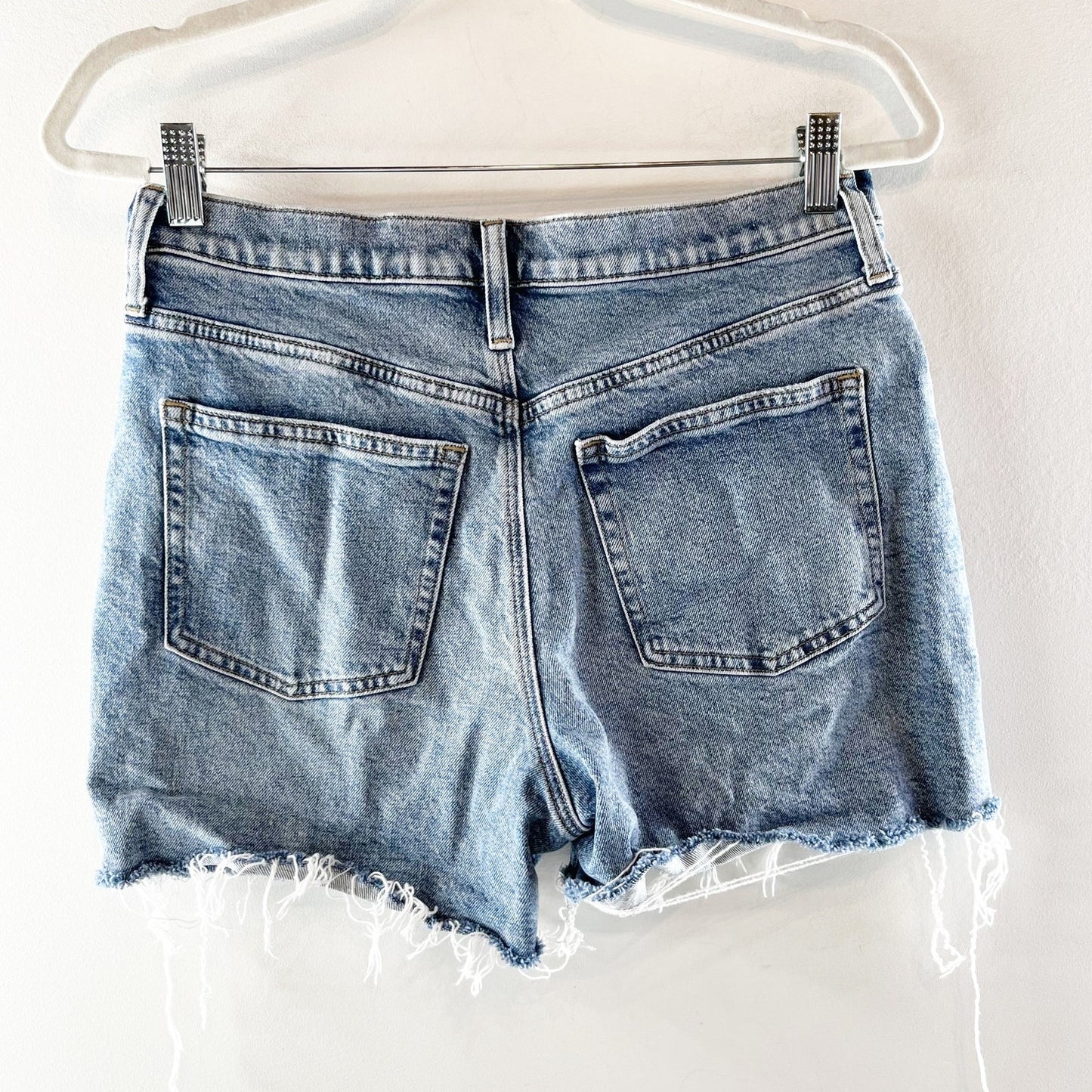 J. Crew High Rise Cutoff Jean Denim Frayed Hem Shorts Blue 27
