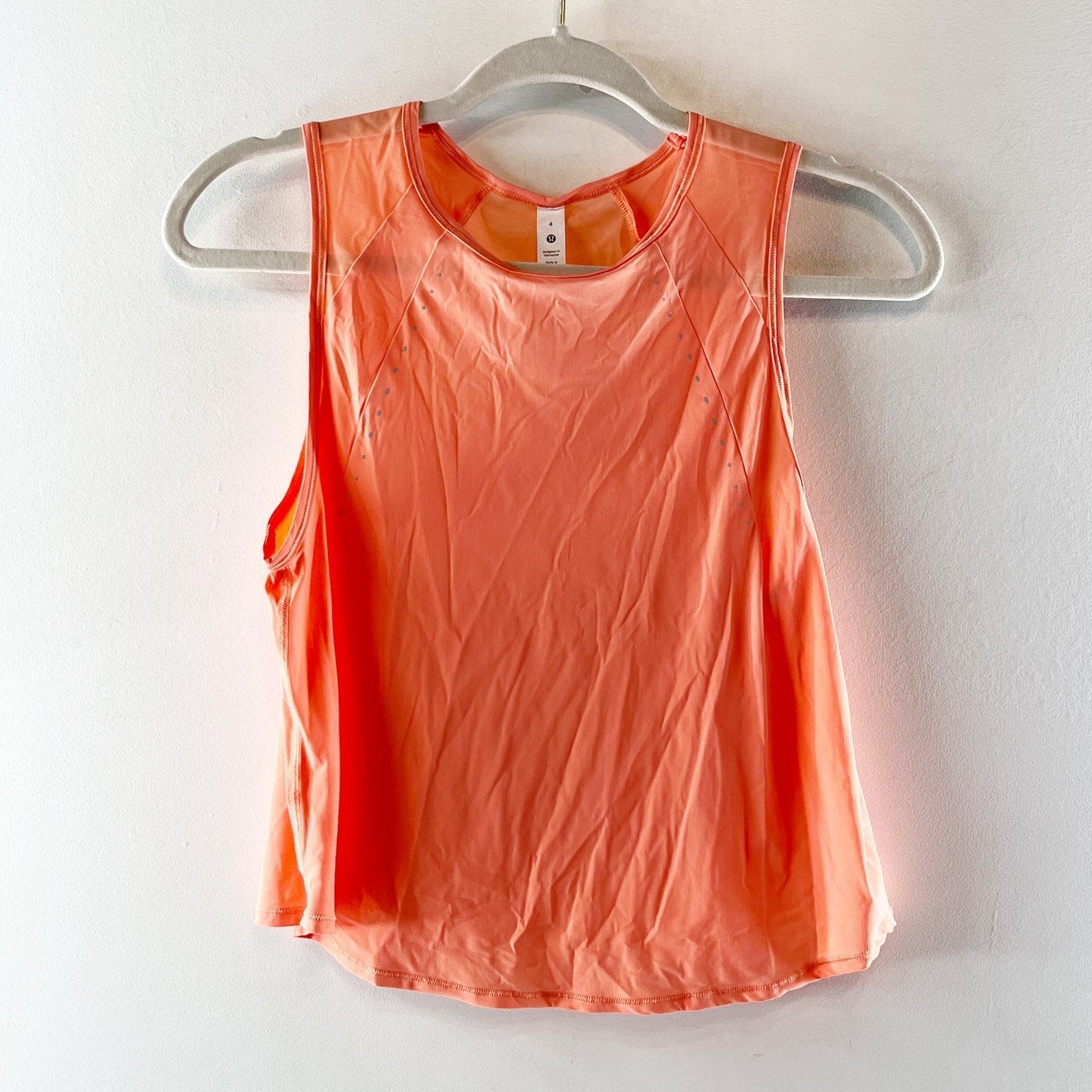Lululemon Athletica Sculpt Mesh Panel Crop Tank Top w/ Reflective Sunny Coral 4