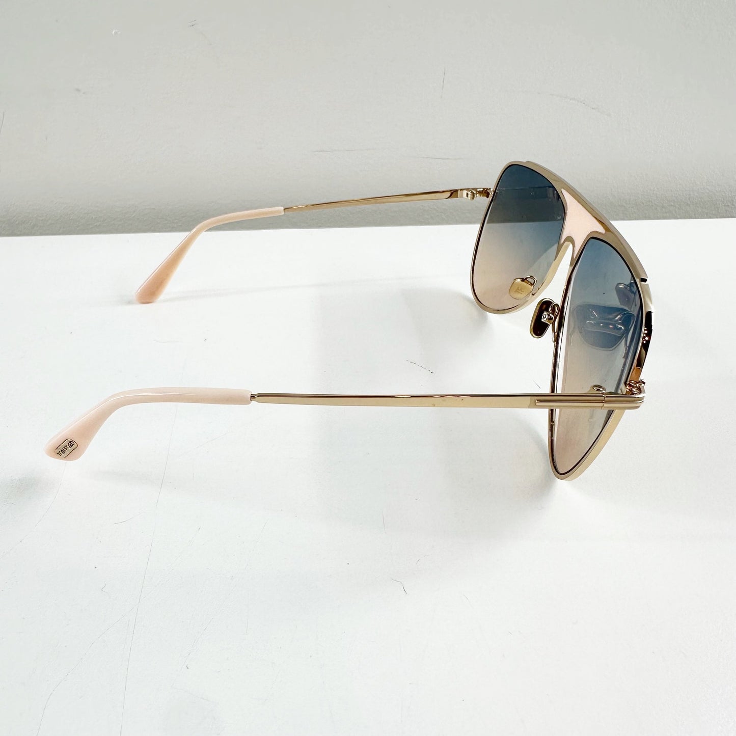 Tom Ford Metal Resin Ethan Pilot Aviator Sunglasses Pink Ombre Gradient