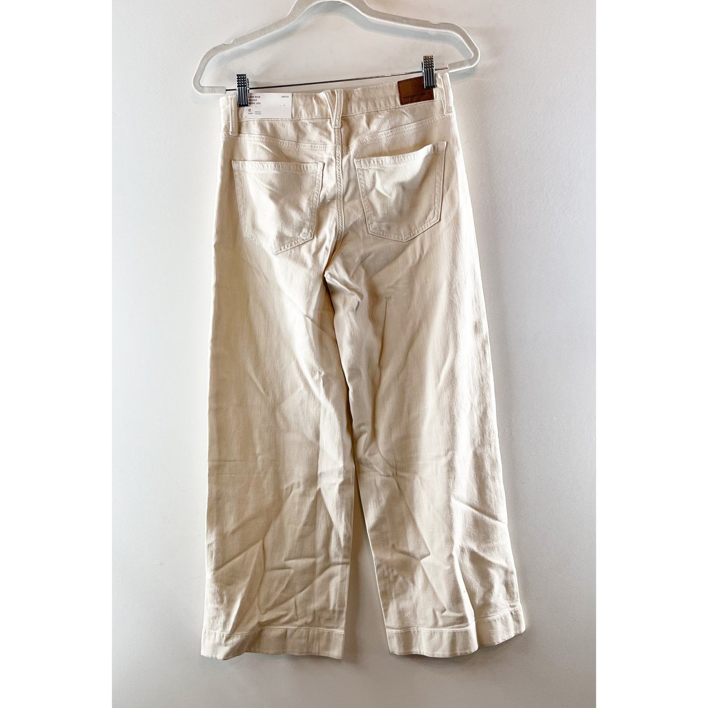 American Eagle Low Rise Baggy Wide Leg Dreamy Drape Pants Tan Beige 0