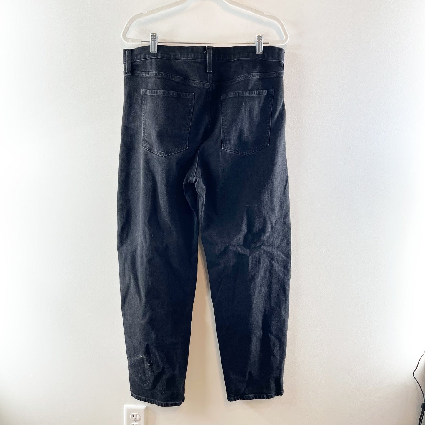 Banana Republic High Rise Denim Barrel Jeans Black Wash Tall 32 / 14