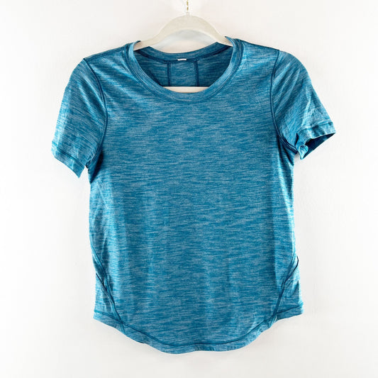 Lululemon Long Distance Short Sleeve Top Shirt Blue Small