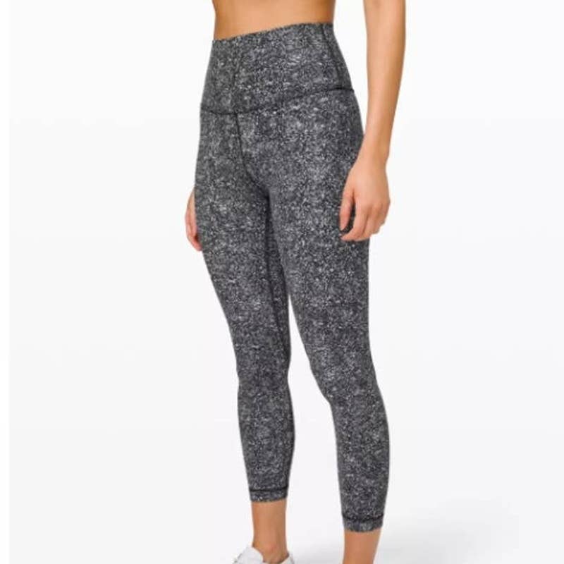 Lululemon Align High-Rise Cropped 7/8 Leggings Pant Stretch Speckled Gray 2
