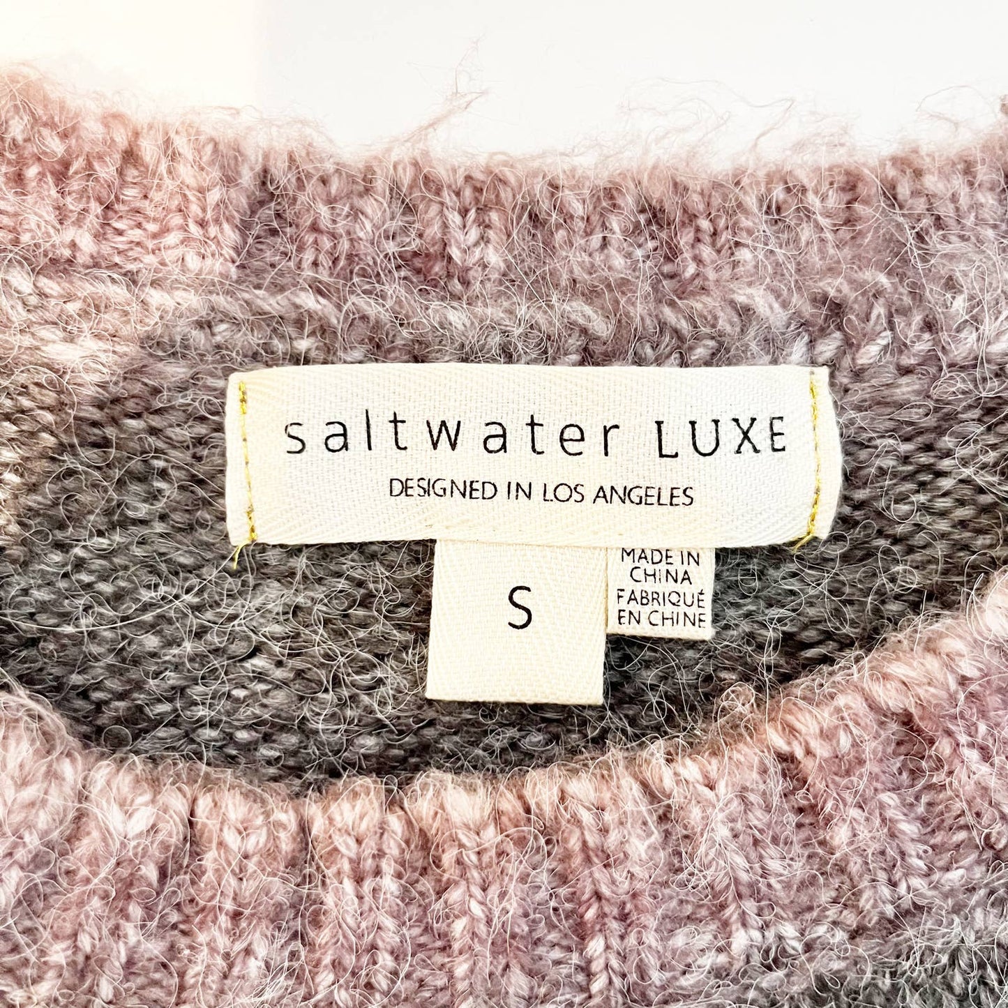 Saltwater Luxe Dollie Wool Blend Long Puff Sleeve Pullover Sweater Pink Small