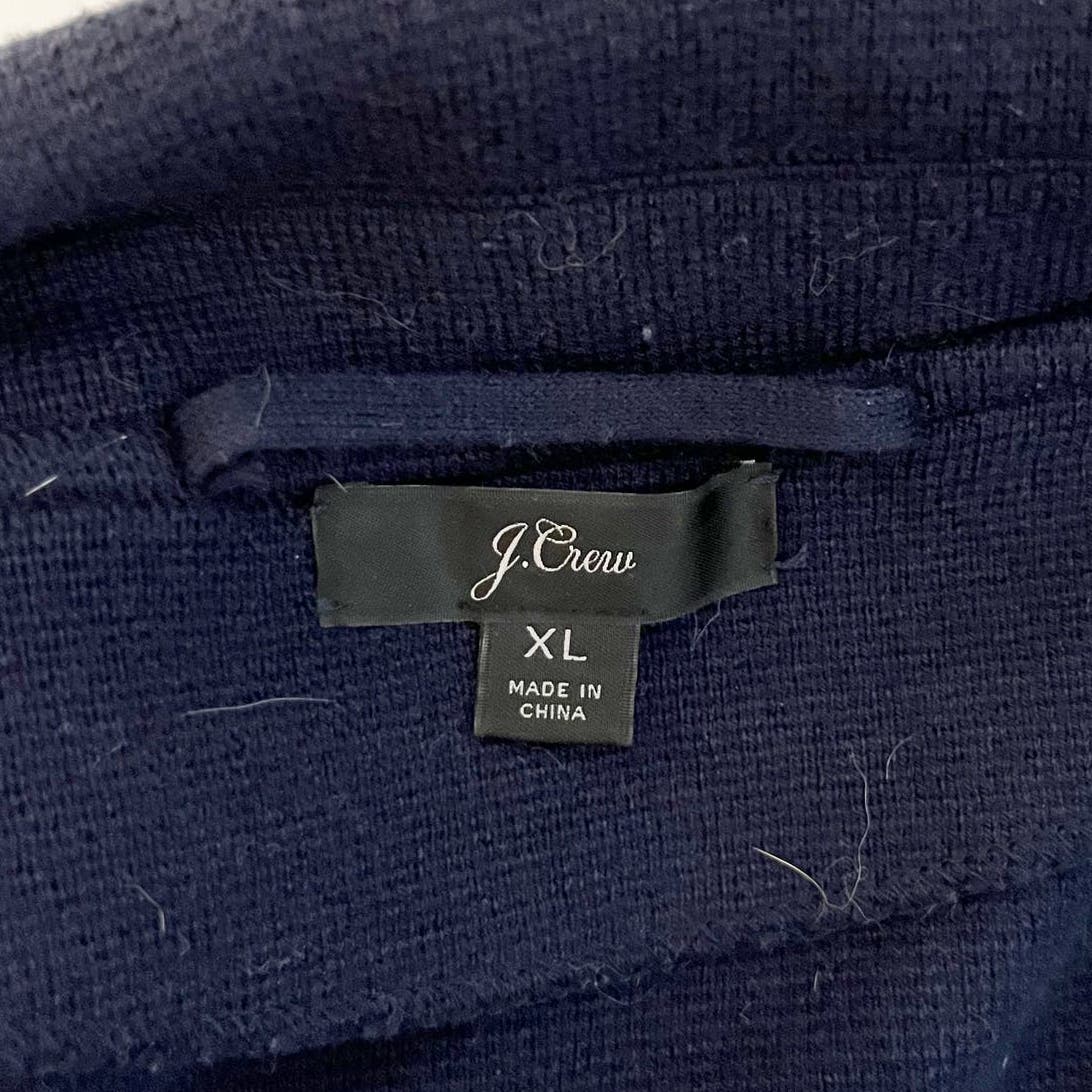 J. Crew Sophie Long Sleeve Wrap Sweater Blazer Cardigan Coatigan Navy Blue XL