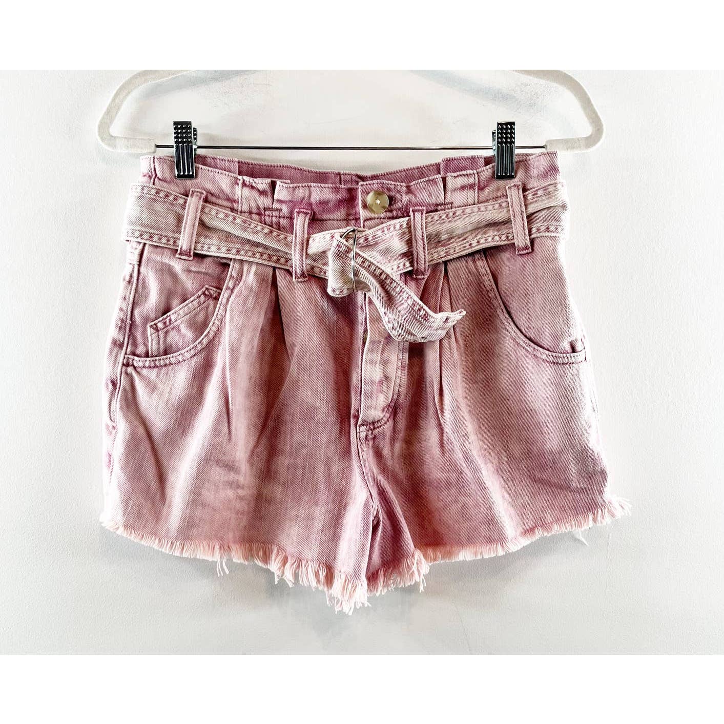 Free People We The Free Jungle Flower See You Sometime Denim Shorts Pink XS