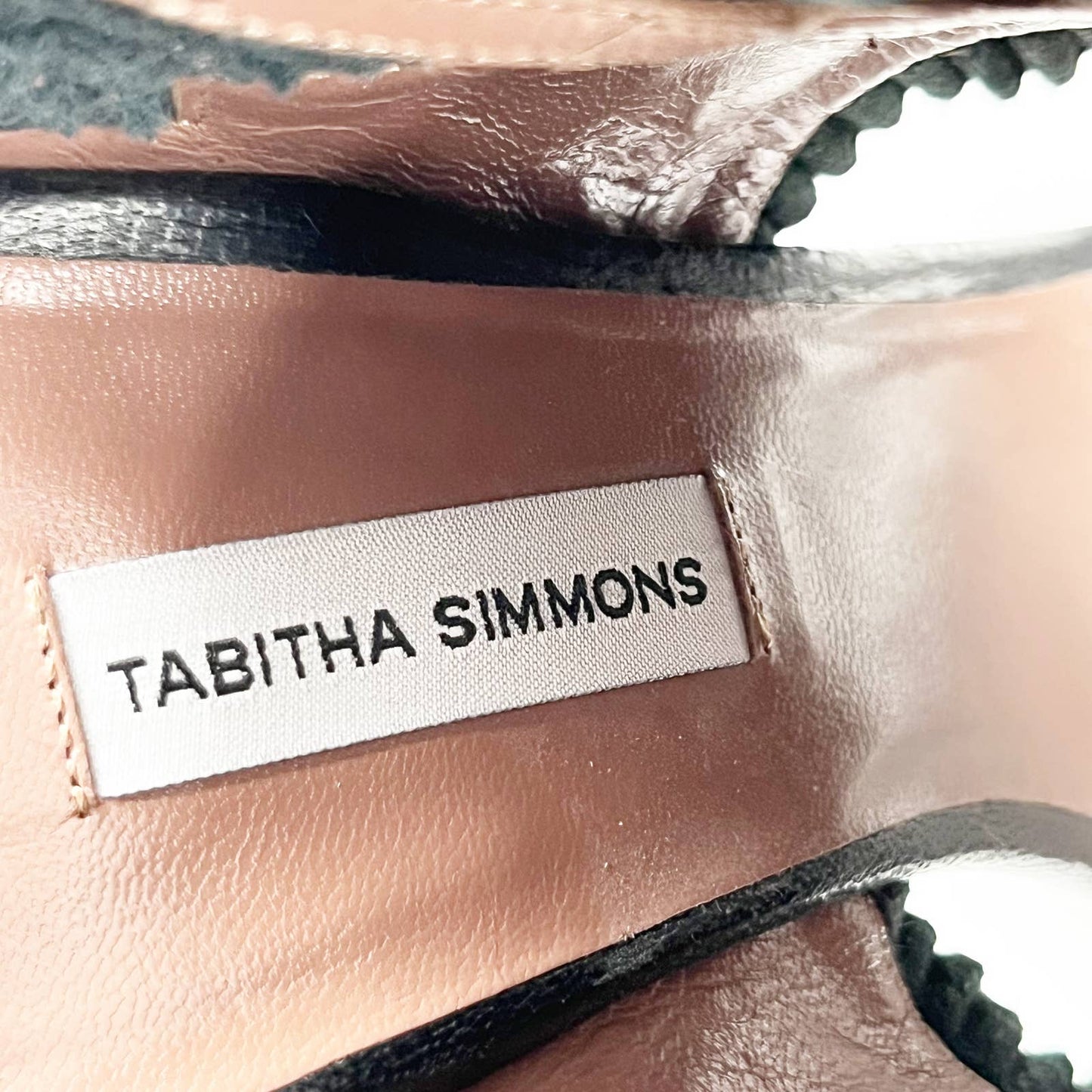Tabitha Simmons Ruffled Flouncy Leather Slingback Peep Toe Heels Pumps Black 10