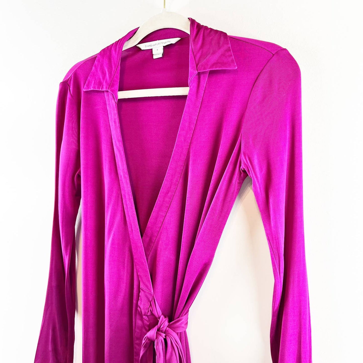Diane Von Furstenberg DVF New Jeanne Two Wrap Dress Fuscia Pink 6