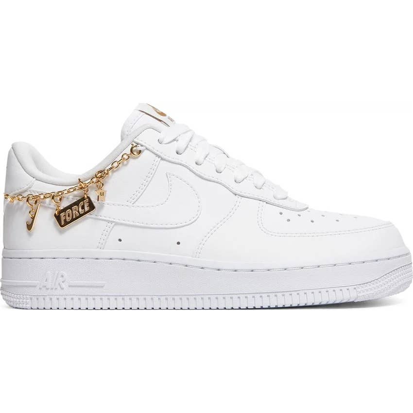 Nike Air Force 1 '07 LX Lucky Charms Court Shoe Sneakers White Gold 7