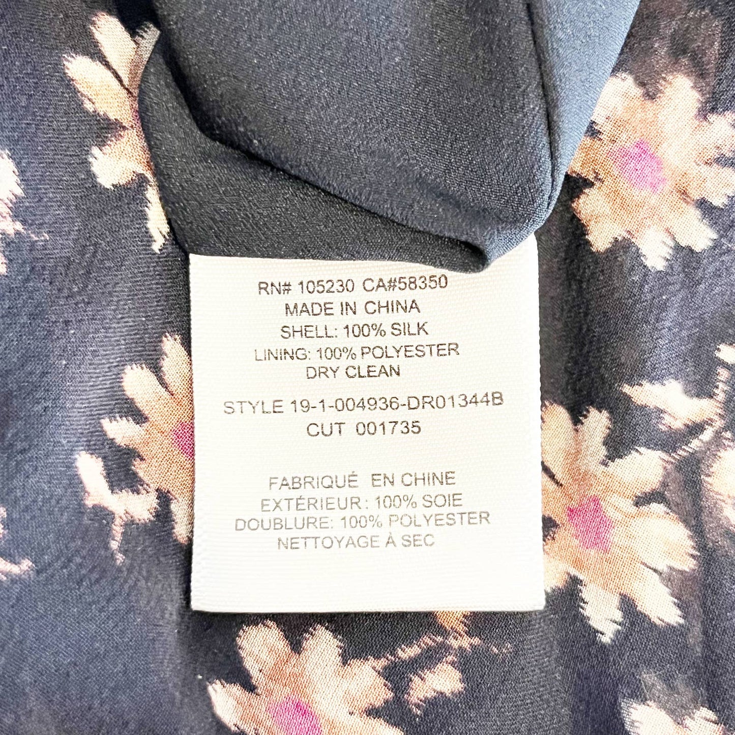 Joie Orita Silk Short Sleeve V Neck Floral Tiered Midi Dress Black 0