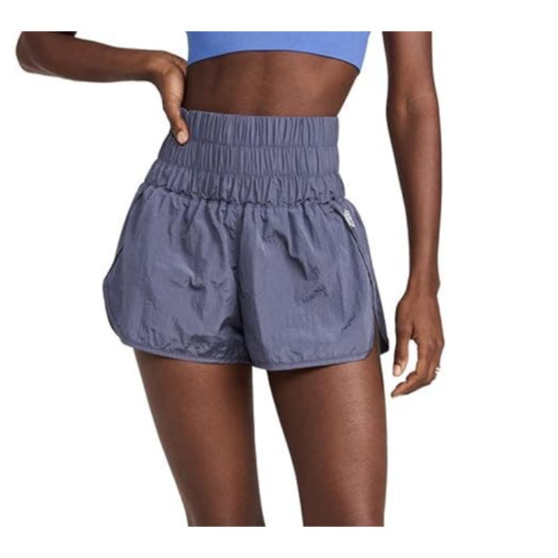 Free People Movement The Way Home Smocked Elastic Waistband Shorts Purple XS