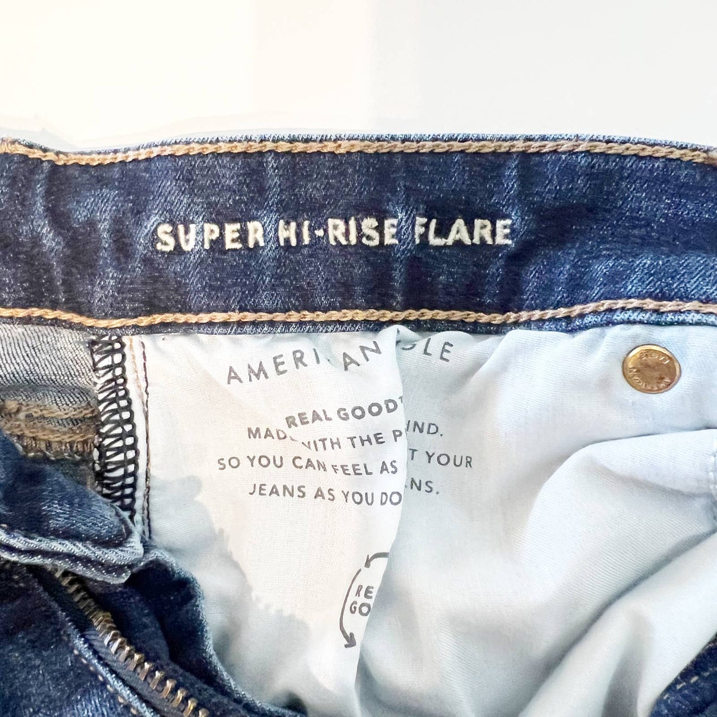American Eagle Super Hi Rise Flare Jeans Blue 6