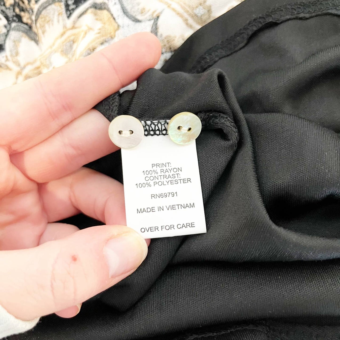 Figuoeroa and Flower 3/4 Sleeve Paisley Print Mini Dress Black XL