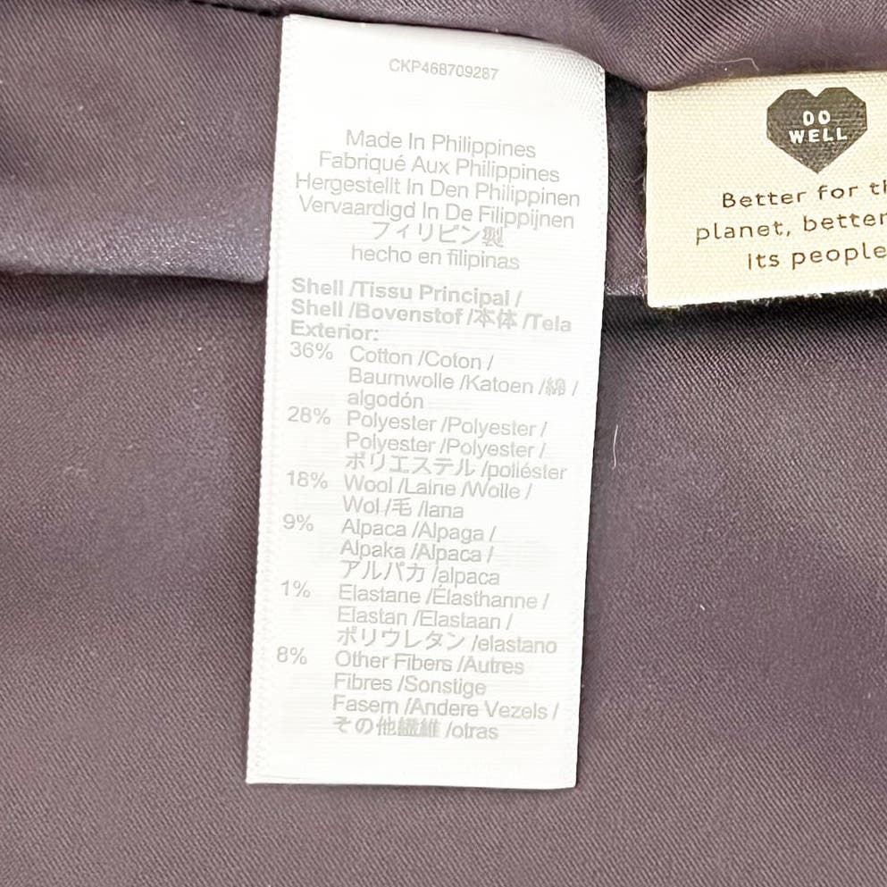 Madewell Long Shirt Jacket in Windowpane Purple Spiced Raisin XL