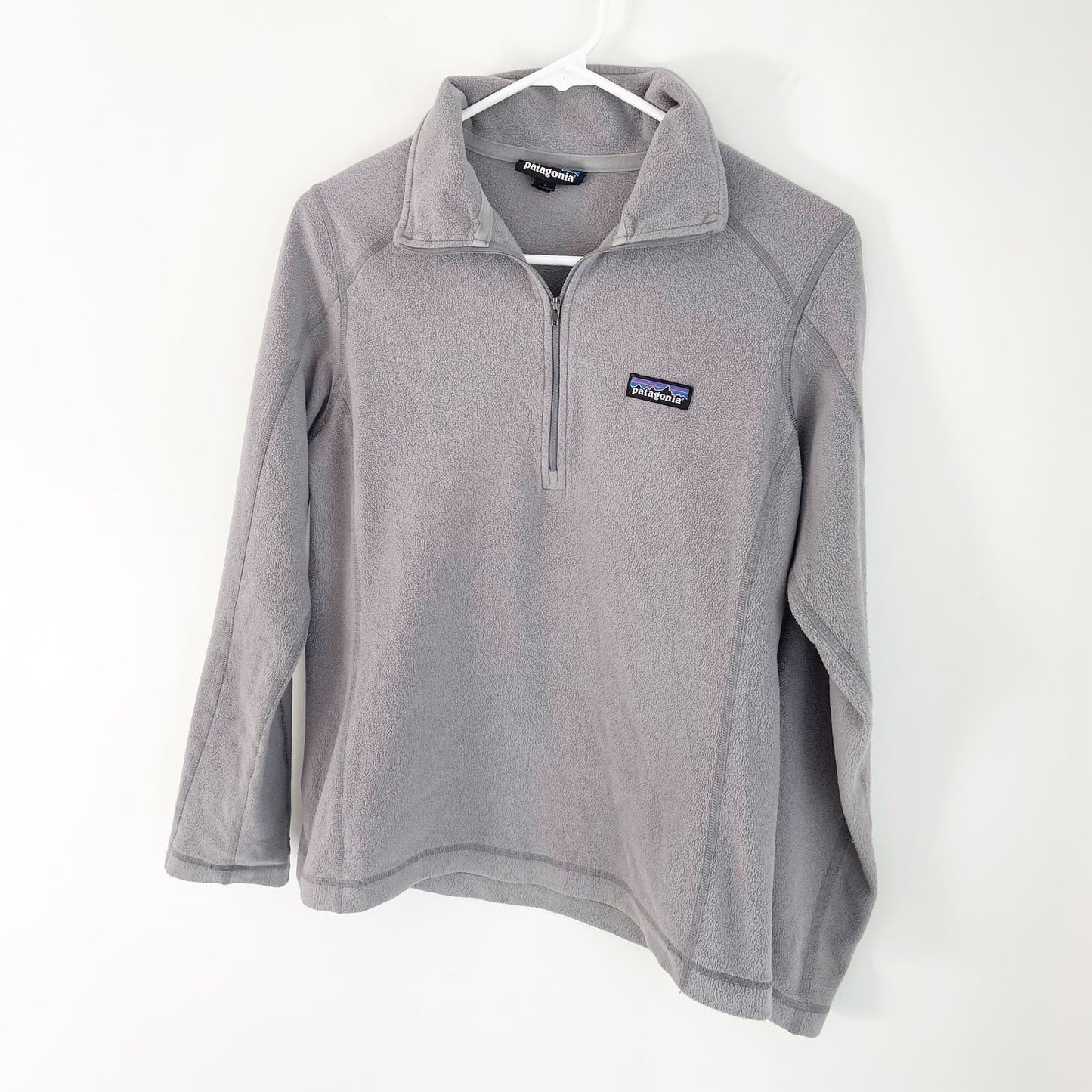 Patagonia Micro D 1/4 Zip Fleece Pullover Jacket Feather Gray Small