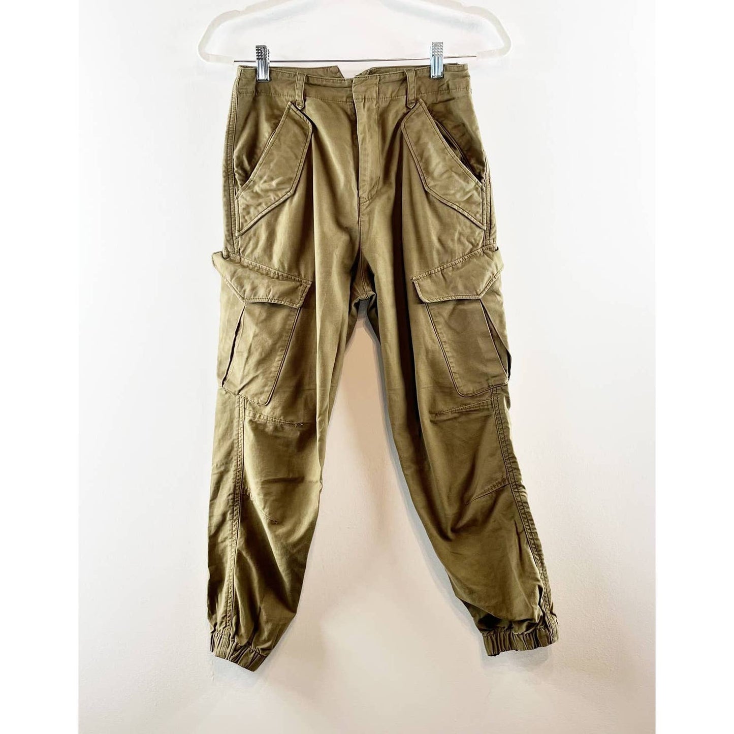 Rag & Bone Field Cotton High Rise Cargo Pocket Jogger Pants Green 24
