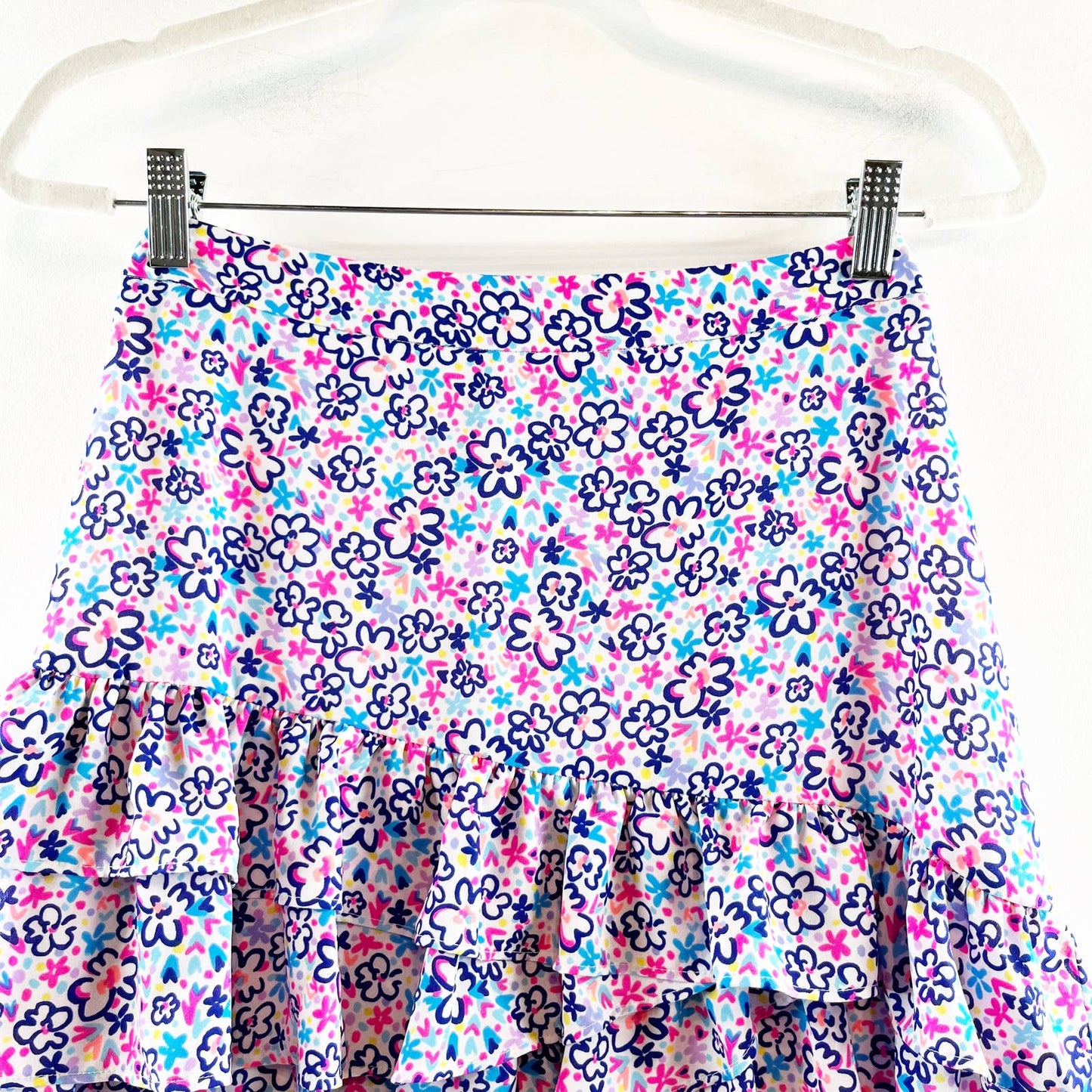 Lilly Pulitzer Tilly Tiered Ruffle Skirt In Multi Fun Sun Repeat Ditsy Purple 0