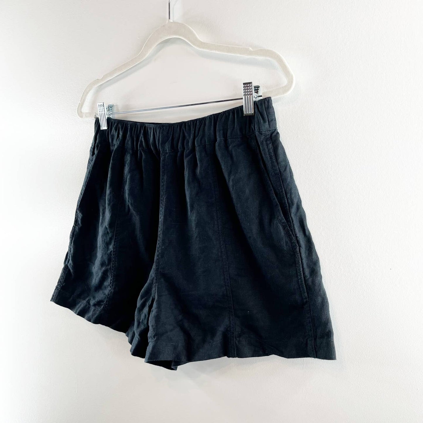 Madewell Easy Pull-On Shorts in Lightspun Black Coal Small