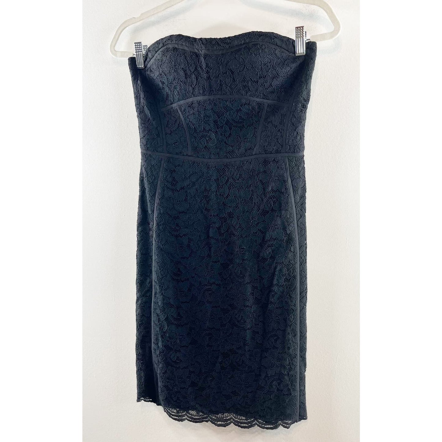 Diane Von Furstenberg Bailey Strapless Lace Cocktail Mini Dress Black 4