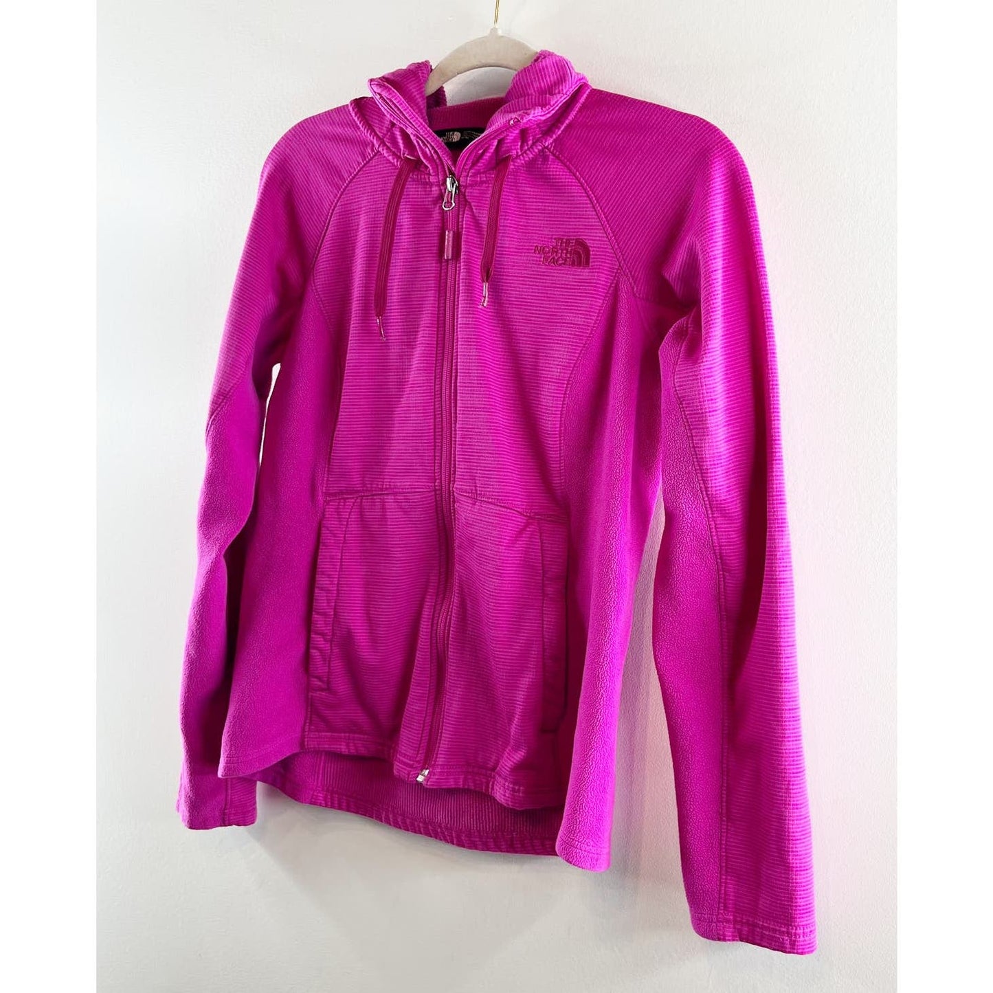 The North Face Full Zip Hooded Sweatshirt Jacket Pink Medium