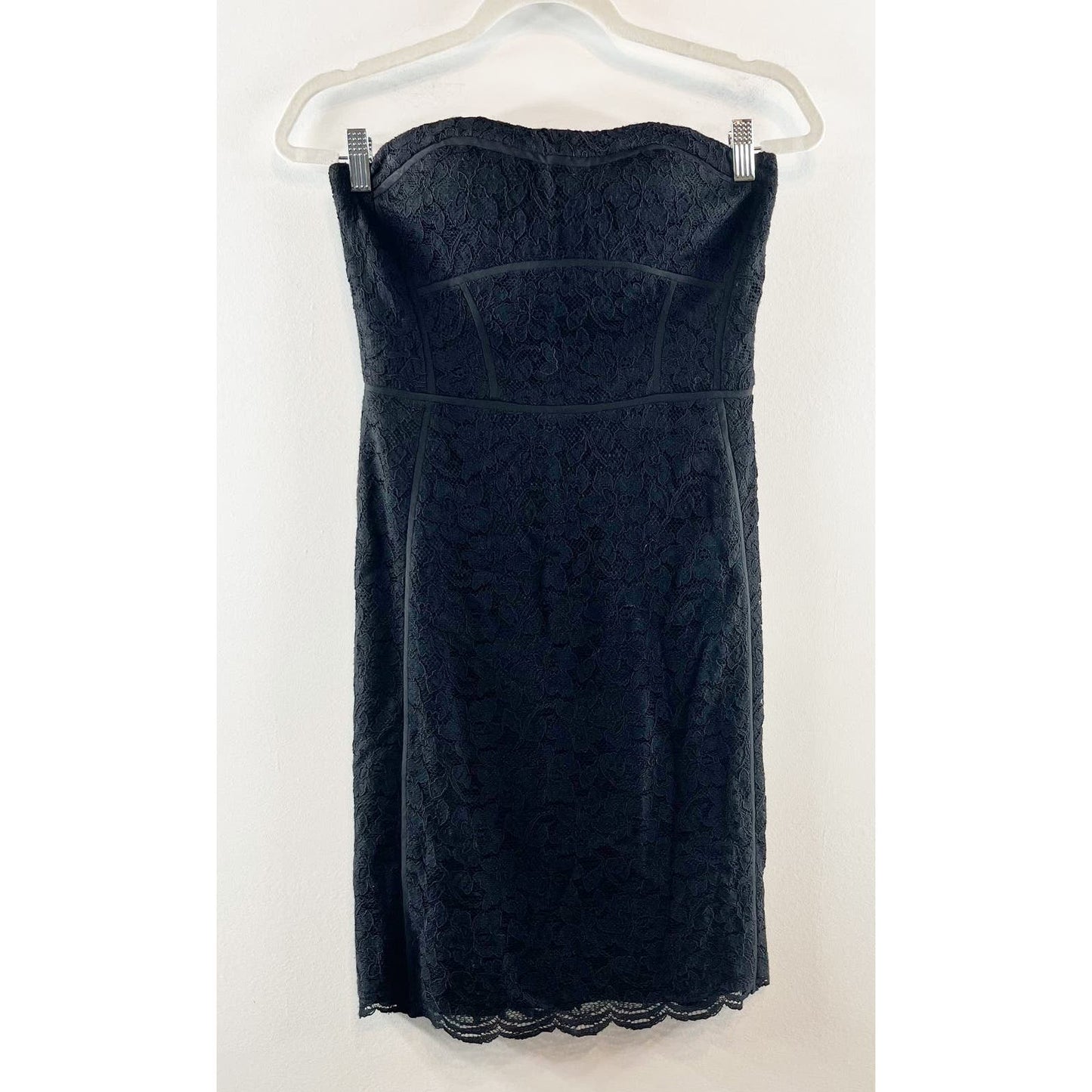 Diane Von Furstenberg Bailey Strapless Lace Cocktail Mini Dress Black 4