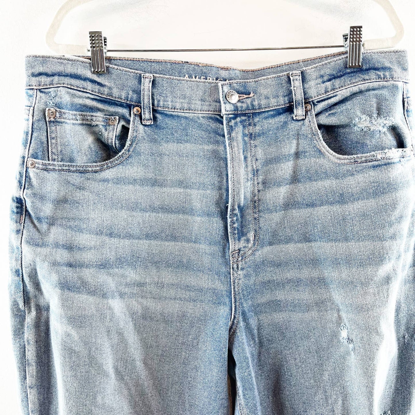 American Eagle Outfitters Highest Rise 90's Distressed Boyfriend Jeans Blue 18R