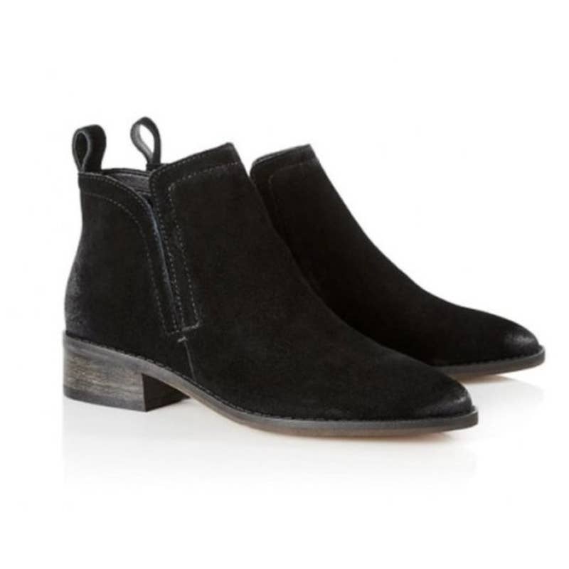 Dolce Vita Tessey Suede Ankle Boots Booties Black 6