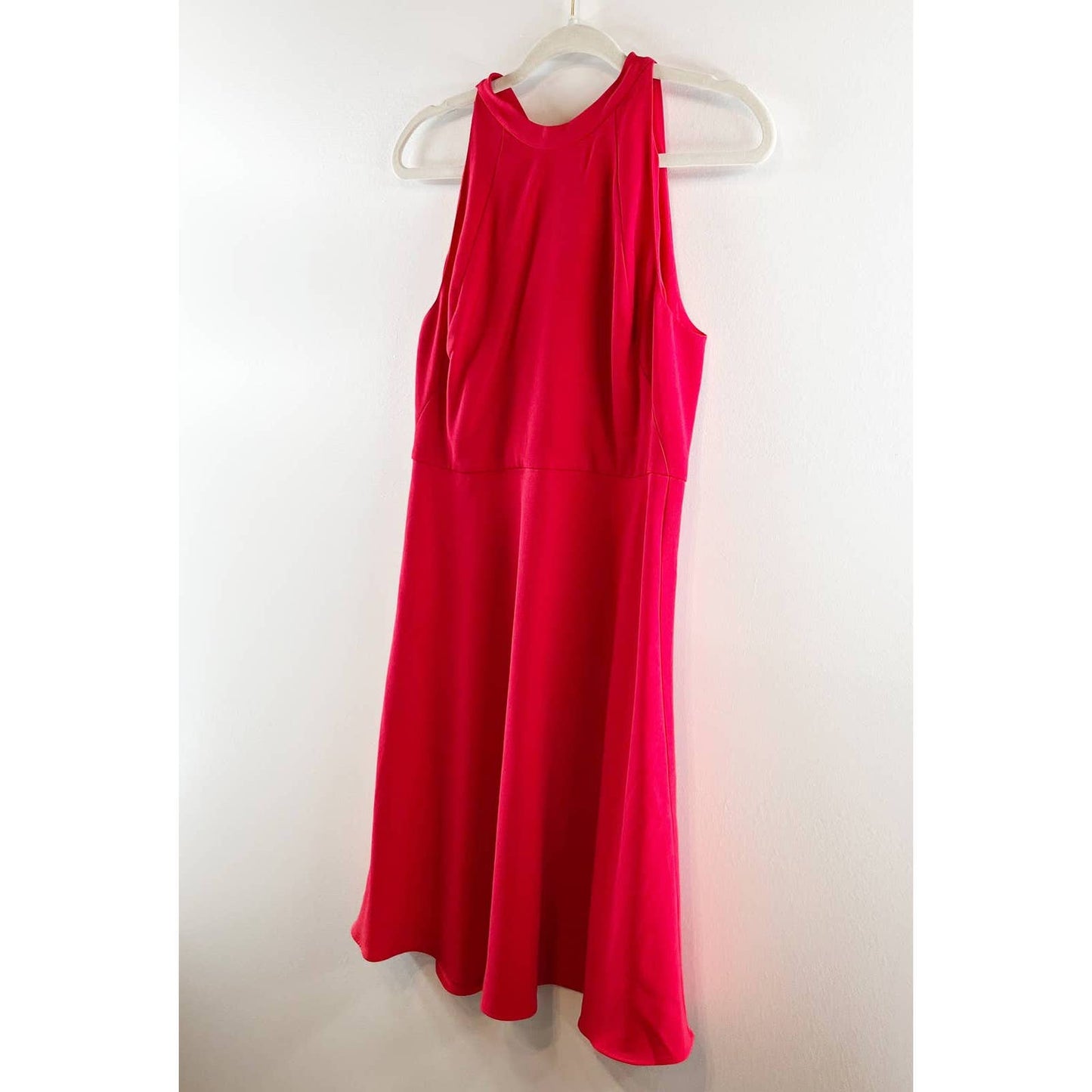 Aritzia Babaton Petros High Neck Tie Back A Line Flare Skirt Dress Red 8