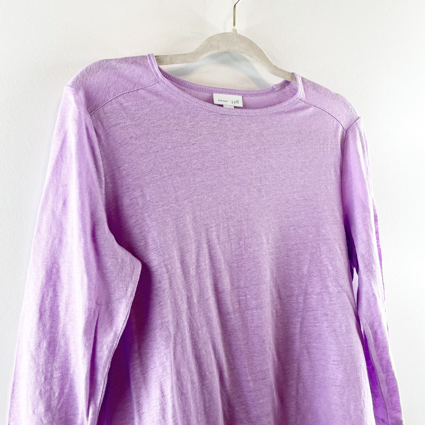 J. Jill Love Linen 100% Linen Layered Sweater Top Blouse Lavender Purple Small