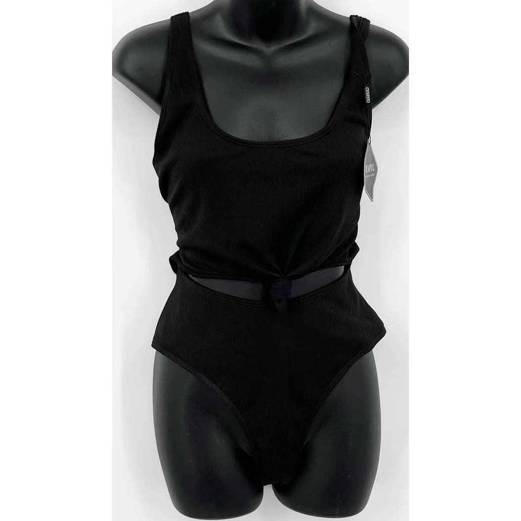 Zaful Womens Tie Front Knotted Cutout One Piece Bathing Suit Black XL