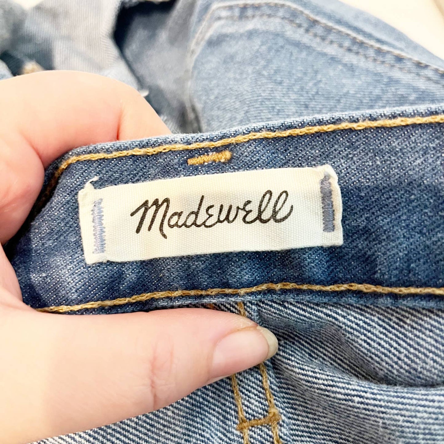 Madewell The Perfect Jean High Rise Cutoff Denim Shorts Ullman Wash Blue 25