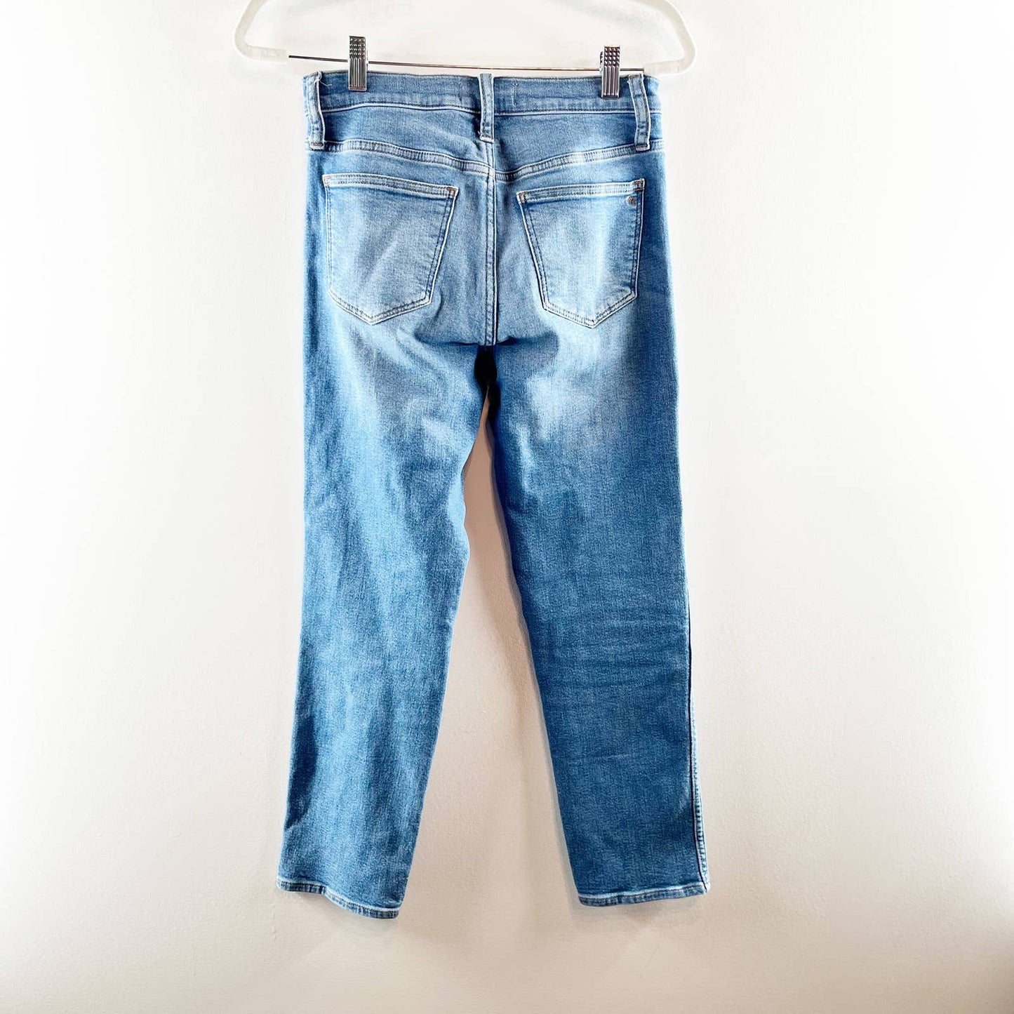 Madewell Stovepipe Pull On High Waisted Denim Straight Jeans Medium Blue Wash 26