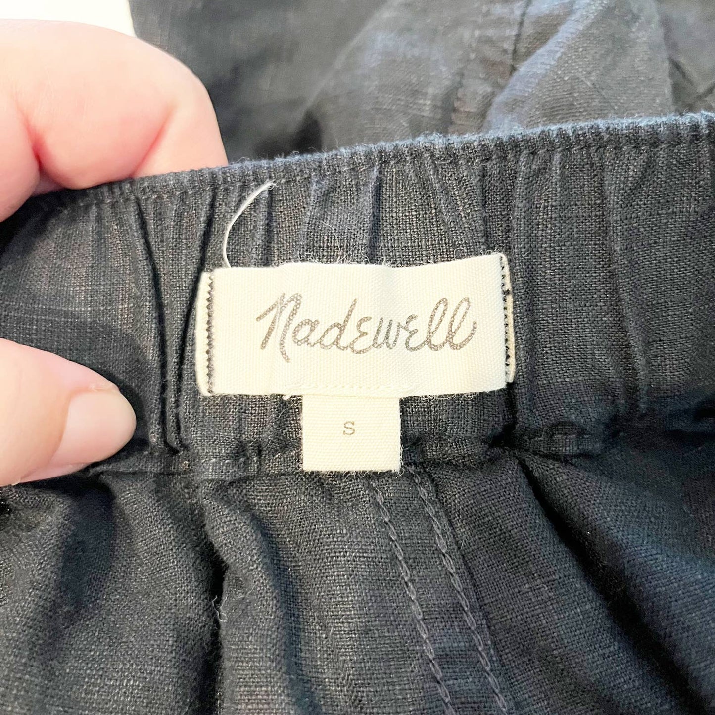 Madewell Easy Pull-On Shorts in Lightspun Black Coal Small