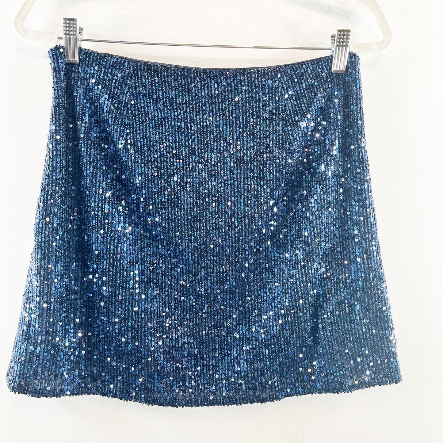 Banana Republic Sequin Side Zipper Mini Skirt Navy Blue Size 4