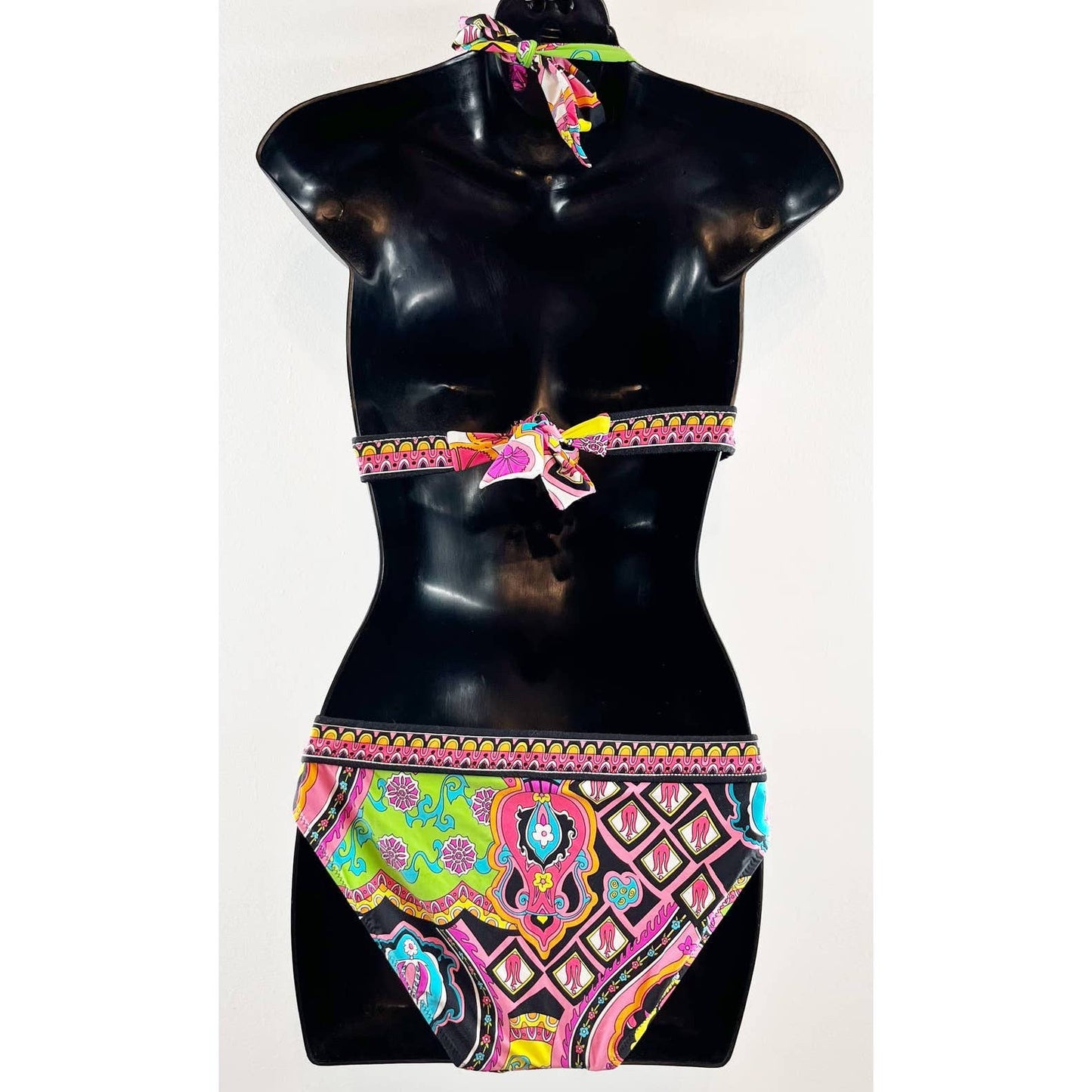 Trina Turk Marrakesh Triangle Top Surf Buckle Bottom Bikini Multi Colored 8