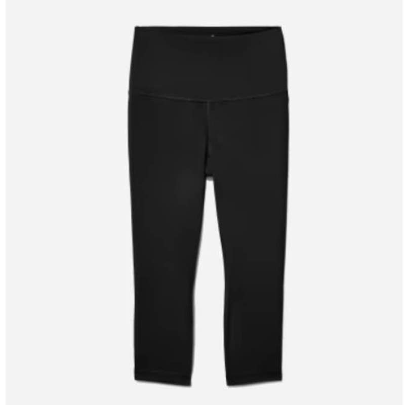 Everlane ReNew Plus High Waisted Pull On Cropped Leggings Stretch Black XXL