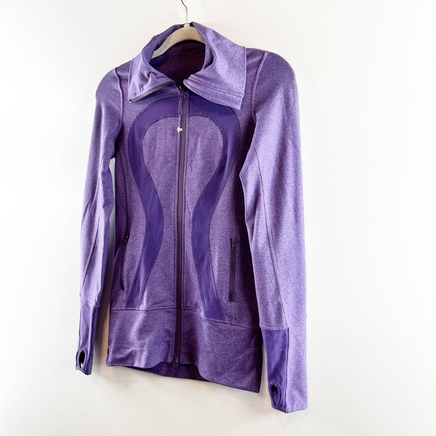 Lululemon In Stride Long Sleeve Thumbhole Full Zip Jacket Heathered Purple 2