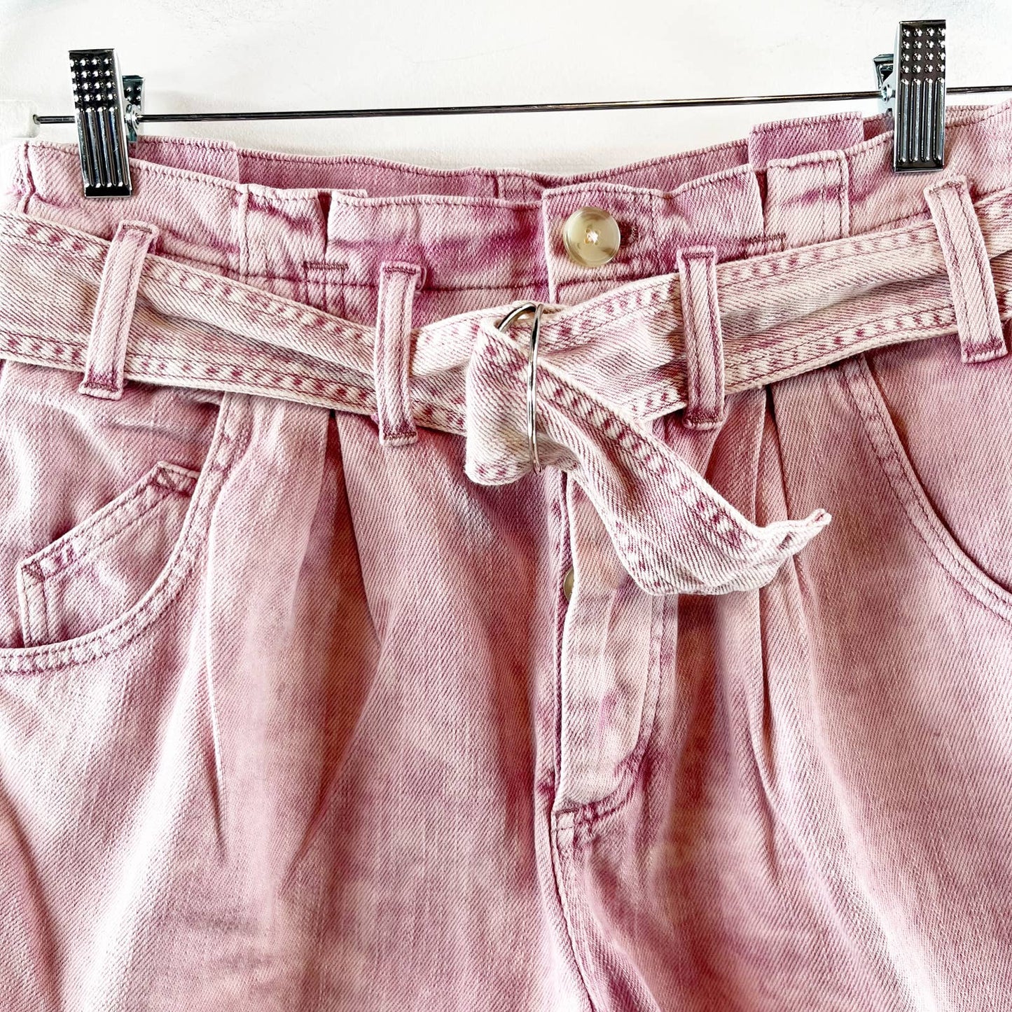 Free People We The Free Jungle Flower See You Sometime Denim Shorts Pink XS