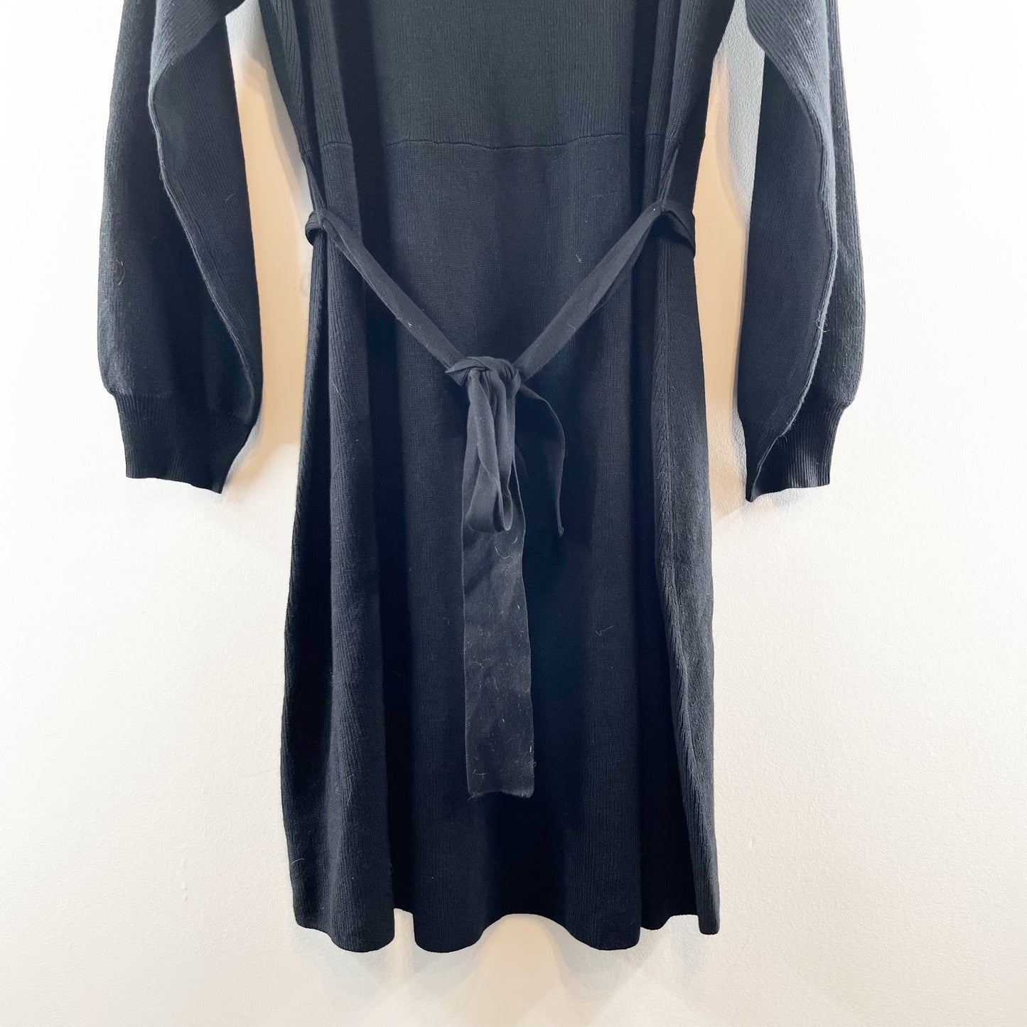 Lane Bryant Long Sleeve Belted Tie Waist Sweater Mini Dress Black 18/20