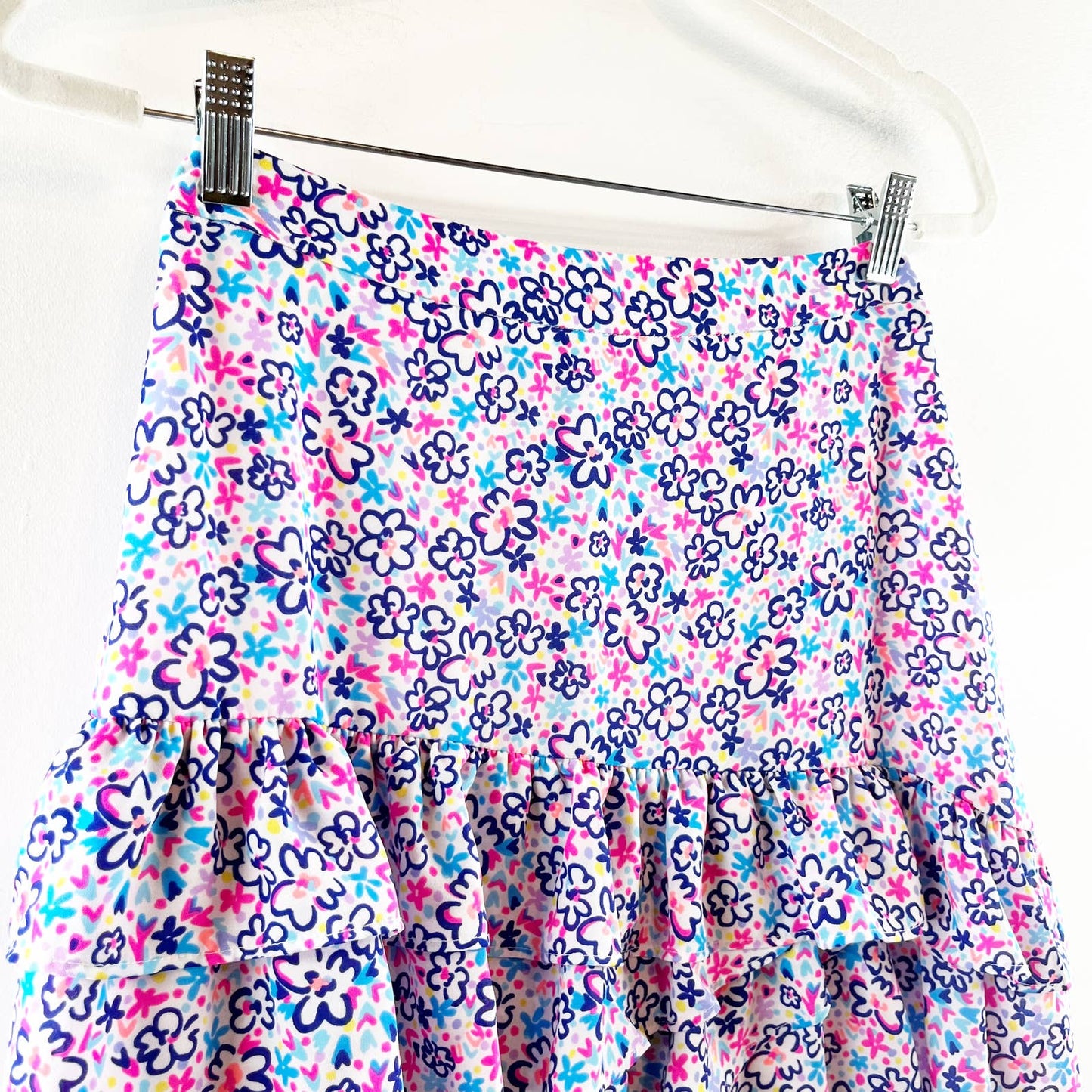 Lilly Pulitzer Tilly Tiered Ruffle Skirt In Multi Fun Sun Repeat Ditsy Purple 0