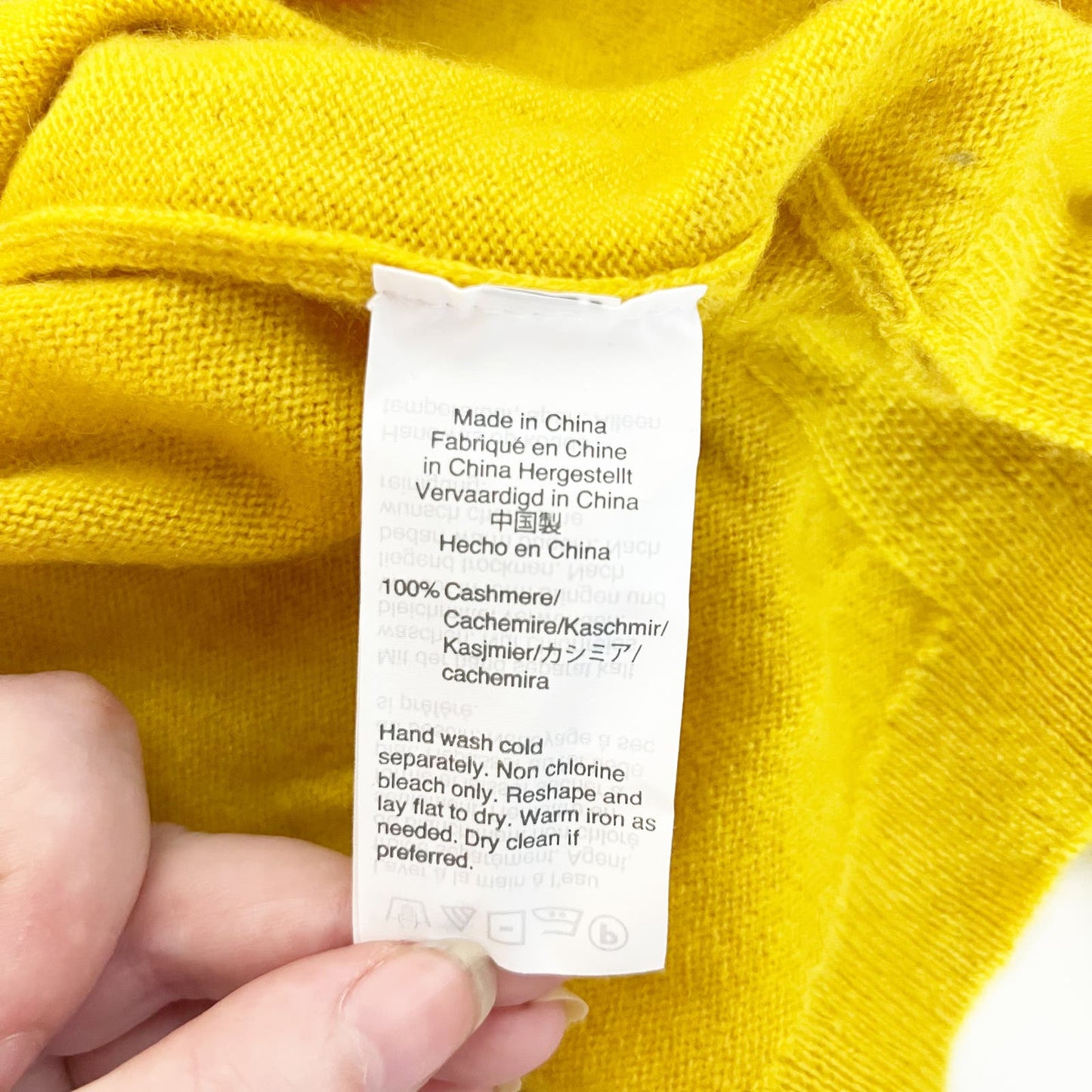 J. Crew Everyday Long Sleeve Star Print Cashmere Sweater Yellow 2X