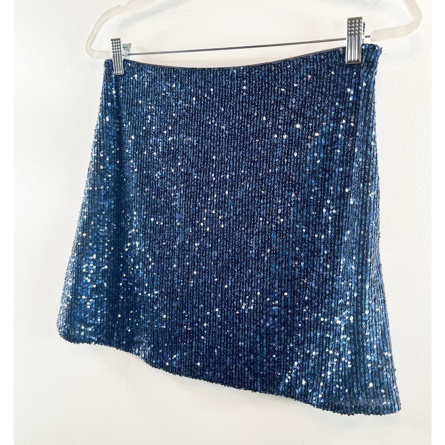 Banana Republic Sequin Side Zipper Mini Skirt Navy Blue Size 4