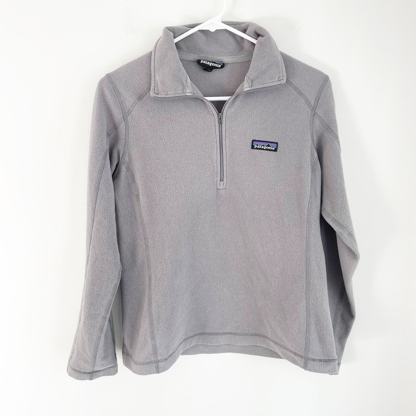 Patagonia Micro D 1/4 Zip Fleece Pullover Jacket Feather Gray Small